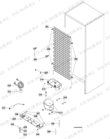 Взрыв-схема холодильника Electrolux ERB36090W - Схема узла Cooling system 017